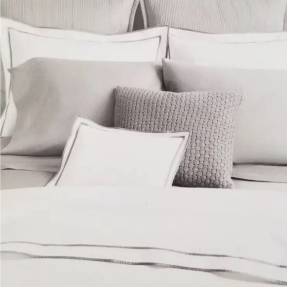Ralph Lauren Spencer Sateen Gray Border King  Duvet Cover 300TC,$420 - Picture 3 of 13